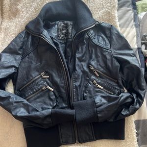 Fun spring navy pleather coat